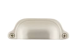 Cup Pull Farmhouse Medium In Satin Nickel