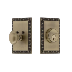 Neoclassical Single Cylinder Deadbolt In Antique Brass