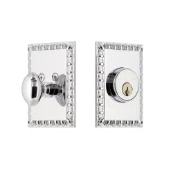 Neoclassical Single Cylinder Deadbolt In Bright Chrome