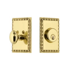 Neoclassical Single Cylinder Deadbolt In Unlacquered Brass