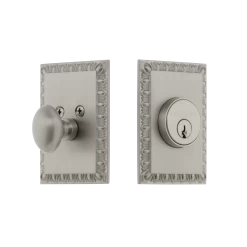 Neoclassical Single Cylinder Deadbolt In Satin Nickel