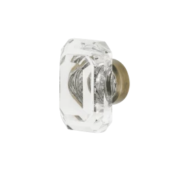 Gem Crystal 1 3/4" Cabinet Knob In Antique Brass