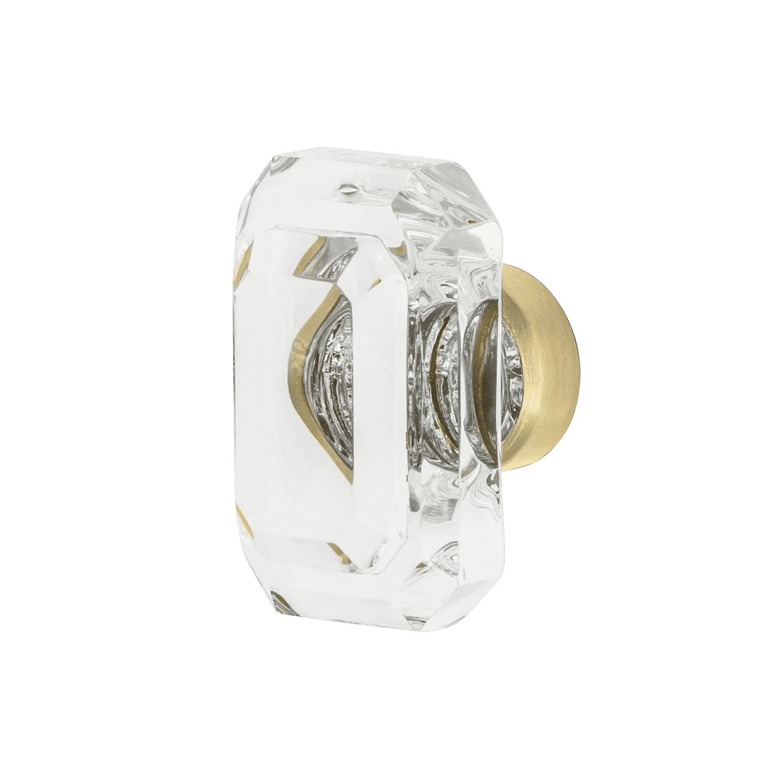 Gem Crystal 1 3/4" Cabinet Knob In Satin Brass 3 Gem Crystal 1 3/4" Cabinet Knob In Satin Brass