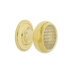 Craftsman Brass 1 3/8" Cabinet Knob With Classic Rose In Unlacquered Brass