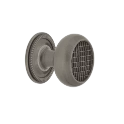 Craftsman Brass 1 3/8" Cabinet Knob With Rope Rose In Antique Pewter