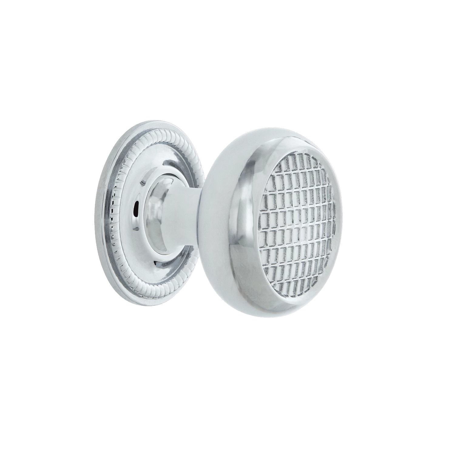 Craftsman Brass 1 3/8" Cabinet Knob With Rope Rose In Bright Chrome 3 Craftsman Brass 1 3/8" Cabinet Knob With Rope Rose In Bright Chrome