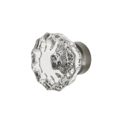 Crystal 1 3/8" Cabinet Knob In Antique Pewter