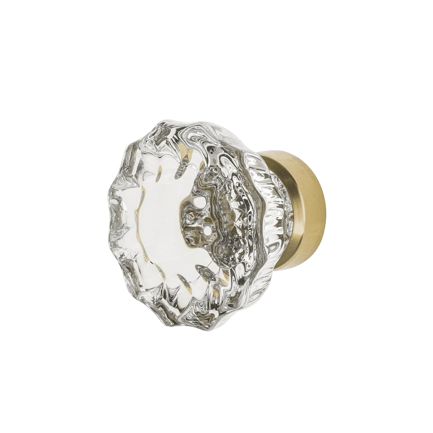 Crystal 1 3/8" Cabinet Knob In Polished Brass 3 Crystal 1 3/8" Cabinet Knob In Polished Brass