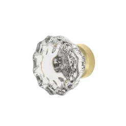 Crystal 1 3/8" Cabinet Knob In Satin Brass