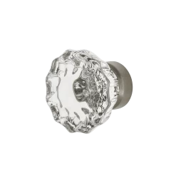 Crystal 1 3/8" Cabinet Knob In Satin Nickel