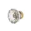 Crystal 1 3/8" Cabinet Knob In Unlacquered Brass