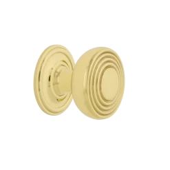 Deco Brass 1 3/8" Cabinet Knob With Classic Rose In Polished Brass