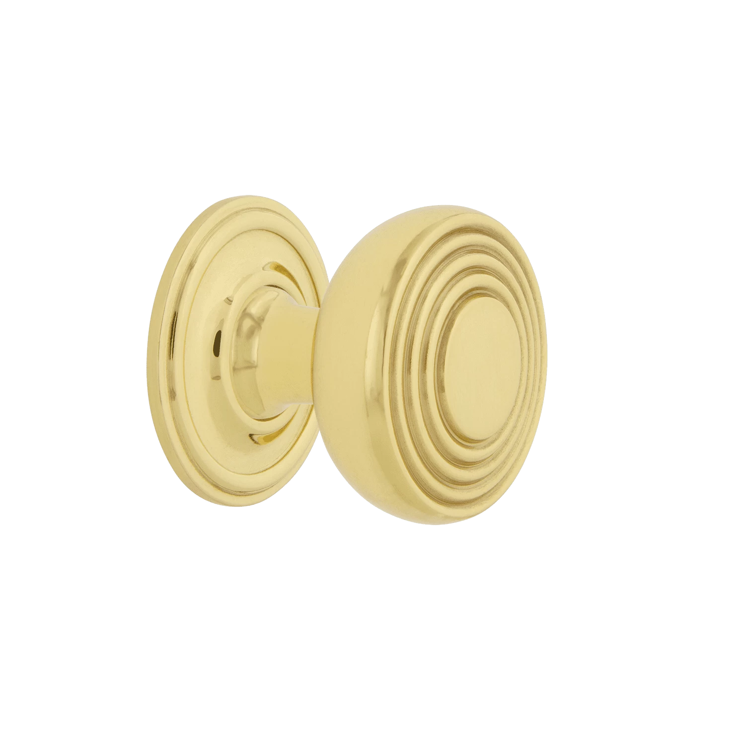Deco Brass 1 3/8" Cabinet Knob With Classic Rose In Polished Brass 3 Deco Brass 1 3/8" Cabinet Knob With Classic Rose In Polished Brass