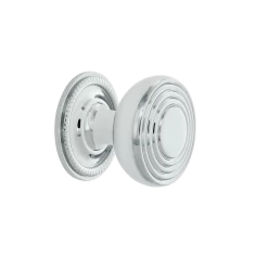 Deco Brass 1 3/8" Cabinet Knob With Rope Rose In Bright Chrome