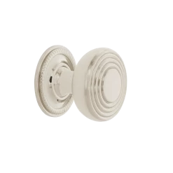 Deco Brass 1 3/8" Cabinet Knob With Rope Rose In Polished Nickel