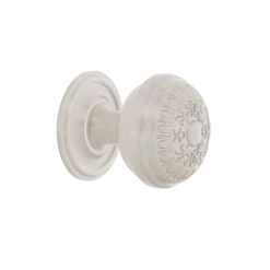 Egg And Dart Brass 1 3/8" Cabinet Knob With Classic Rose In Satin Nickel