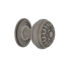 Egg And Dart Brass 1 3/8" Cabinet Knob With Rope Rose In Antique Pewter