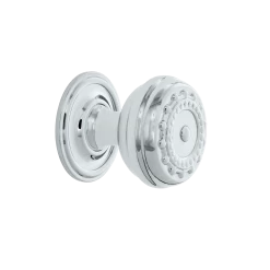 Meadows Brass 1 3/8" Cabinet Knob With Classic Rose In Bright Chrome