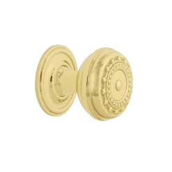 Meadows Brass 1 3/8" Cabinet Knob With Classic Rose In Polished Brass