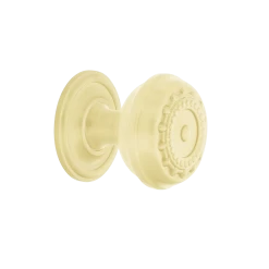Meadows Brass 1 3/8" Cabinet Knob With Classic Rose In Satin Brass