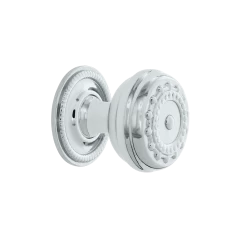Meadows Brass 1 3/8" Cabinet Knob With Rope Rose In Bright Chrome