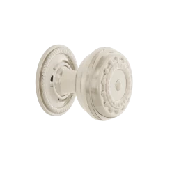 Meadows Brass 1 3/8" Cabinet Knob With Rope Rose In Polished Nickel