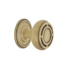 Mission Brass 1 3/8" Cabinet Knob With Classic Rose In Antique Brass