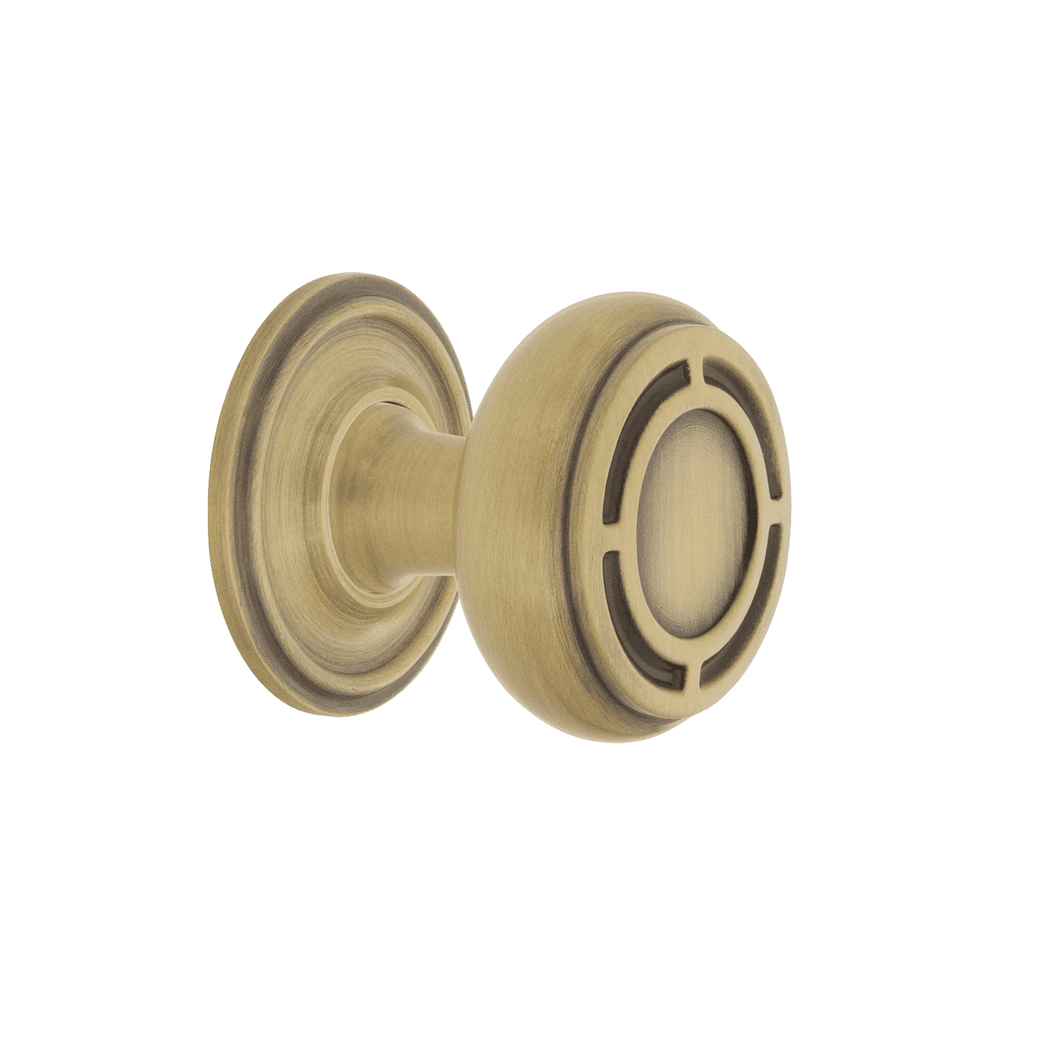 Mission Brass 1 3/8" Cabinet Knob With Classic Rose In Antique Brass 3 Mission Brass 1 3/8" Cabinet Knob With Classic Rose In Antique Brass