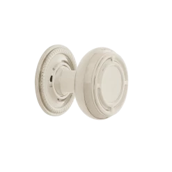 Mission Brass 1 3/8" Cabinet Knob With Rope Rose In Polished Nickel
