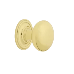 New York Brass 1 3/8" Cabinet Knob With Classic Rose In Polished Brass