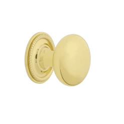 New York Brass 1 3/8" Cabinet Knob With Rope Rose In Polished Brass