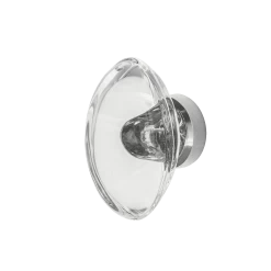 Oval Clear Crystal 1 3/4" Cabinet Knob In Bright Chrome