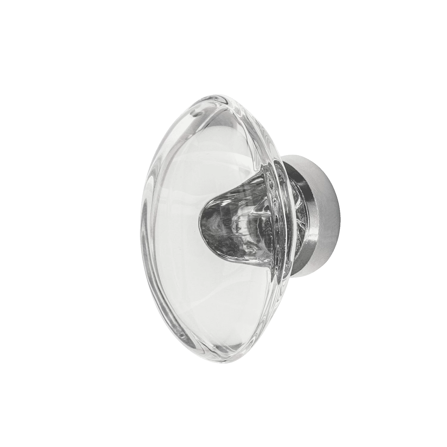 Oval Clear Crystal 1 3/4" Cabinet Knob In Bright Chrome 3 Oval Clear Crystal 1 3/4" Cabinet Knob In Bright Chrome