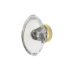 Oval Clear Crystal 1 3/4" Cabinet Knob In Satin Brass