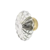 Oval Fluted Crystal 1 3/4" Cabinet Knob In Satin Brass