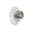 Oval Fluted Crystal 1 3/4" Cabinet Knob In Satin Nickel