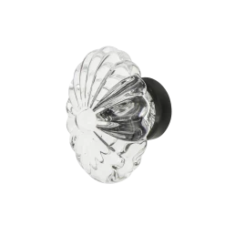Oval Fluted Crystal 1 3/4" Cabinet Knob In Timeless Bronze