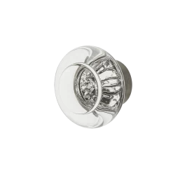 Round Clear Crystal 1 3/8" Cabinet Knob In Antique Pewter