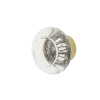 Round Clear Crystal 1 3/8" Cabinet Knob In Polished Brass