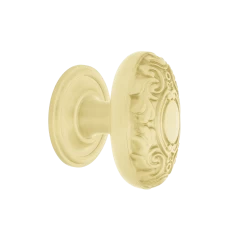 Victorian Brass 1 3/4" Cabinet Knob With Classic Rose In Satin Brass