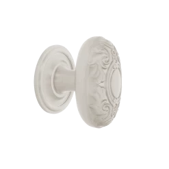 Victorian Brass 1 3/4" Cabinet Knob With Classic Rose In Satin Nickel