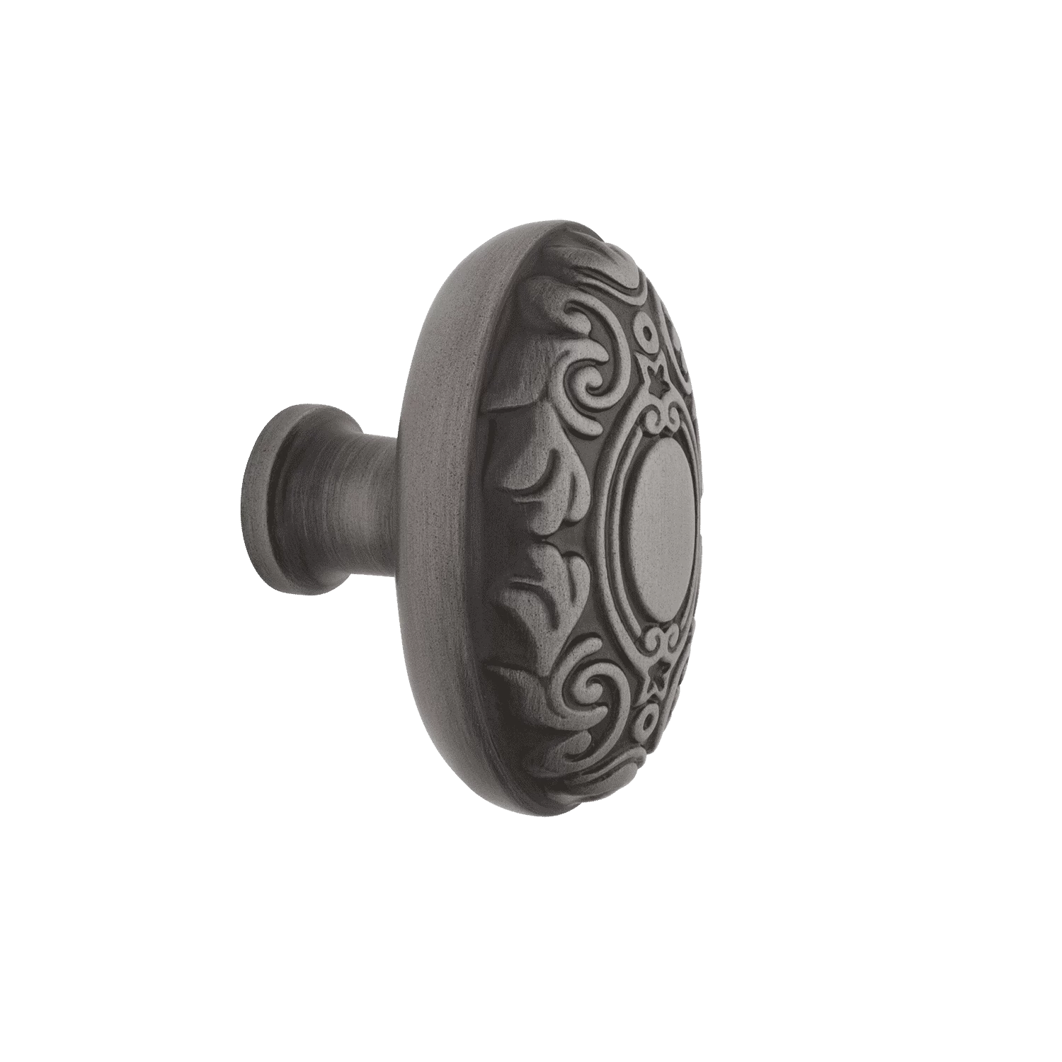 Victorian Brass 1 3/4" Cabinet Knob In Antique Pewter 3 Victorian Brass 1 3/4" Cabinet Knob In Antique Pewter