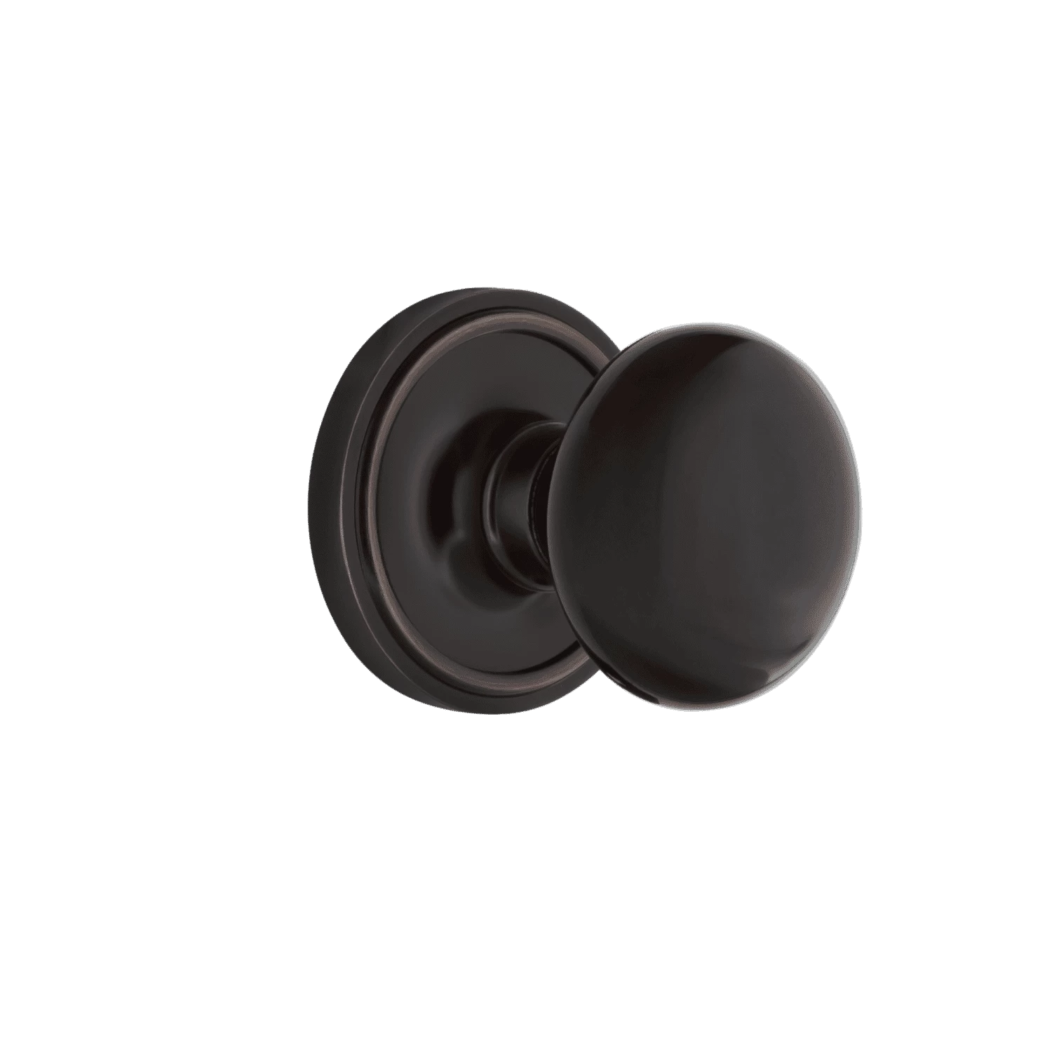 Classic Rosette With Black Porcelain Knob In Timeless Bronze 3 Classic Rosette With Black Porcelain Knob In Timeless Bronze