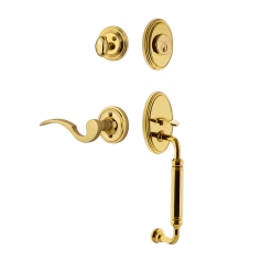 Classic Handleset With C-Grip And Classic Rosette With Manor Lever In Polished Brass