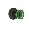Classic Rosette With Emerald Crystal Knob In Timeless Bronze 1 Classic Rosette With Emerald Crystal Knob In Timeless Bronze -Nostalgic Warehouse Shop CLACRE TB