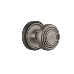 Classic Rosette With Deco Knob In Antique Pewter