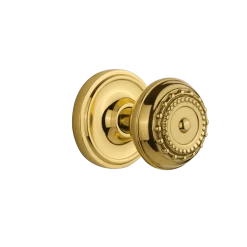 Classic Rosette With Meadows Knob In Unlacquered Brass