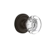 Classic Rosette With Round Clear Crystal Knob In Oil-Rubbed Bronze