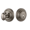 Classic Rosette Single Cylinder Deadbolt In Antique Pewter