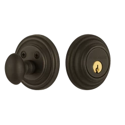 Classic Rosette Single Cylinder Deadbolt In Oil-Rubbed Bronze